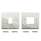 ElekTek Twin Pack Chrome Plated Single & Double Modern Light Switch Polished Metal Cover Plate Conversion - No Wiring or Switch Removal Necessary