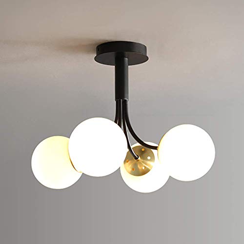 Plafonnier salon contre les pièces sombres grâce aux 5 lumières industrielles bronze