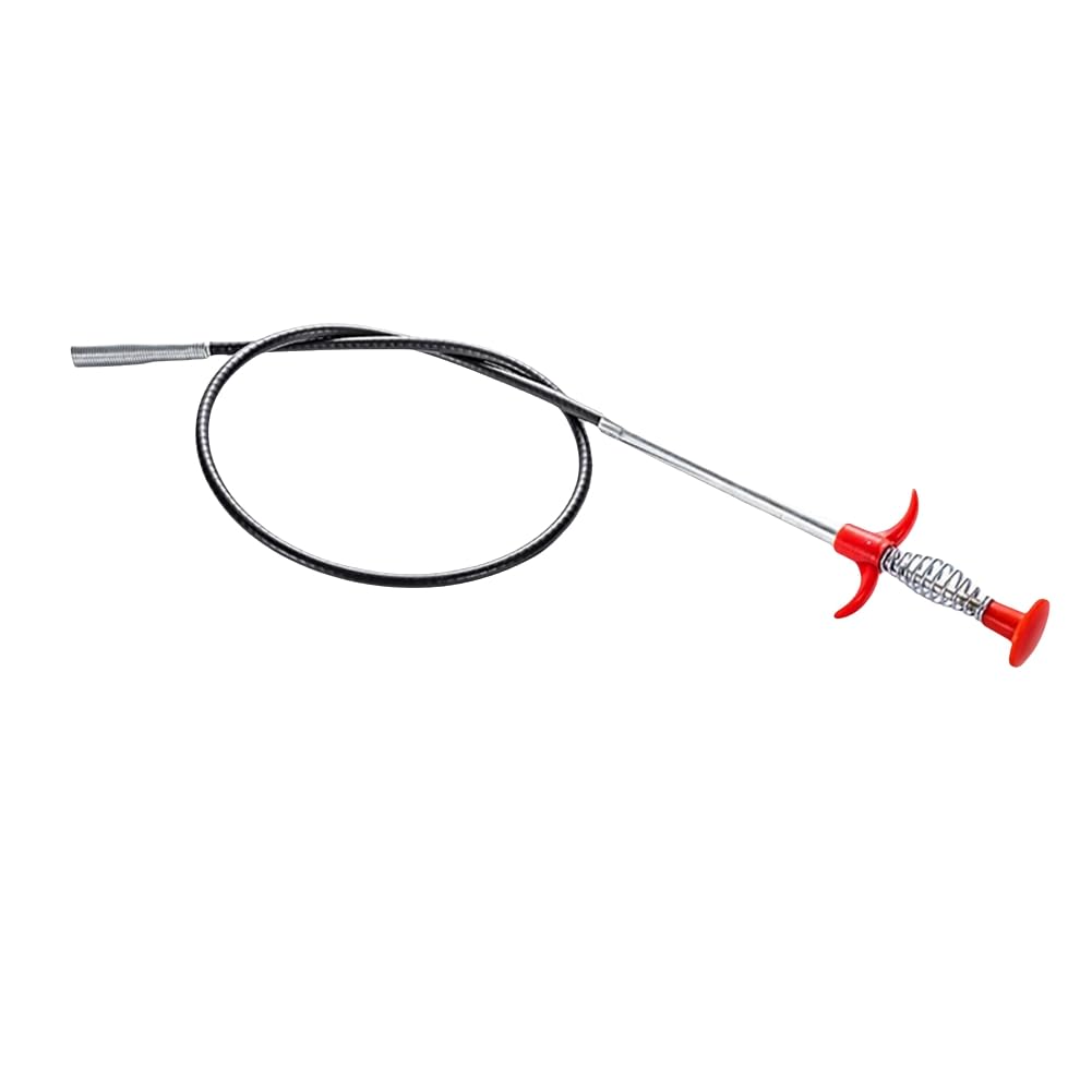 Littimoon 60cm Spring Pipe Unclogging Tool, Drain Cleaning Stick Blockage Remover Cleaning Home Kitchen Curved Sink Tool