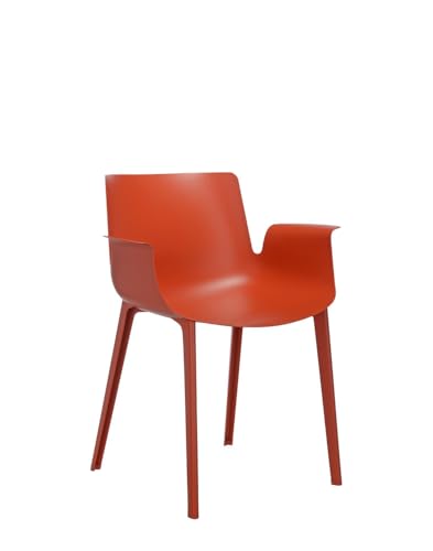 Kartell Piuma Sedia, Polimero termoplastico complesso Caricato con Fibre di Carbonio e Trattamento Soft Touch, Arancio Ruggine, 62x77x54 cm