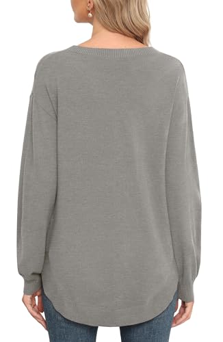 Image of GRECERELLE Womens Long Sleeve Lightweight Crewneck Sweater Tops Casual Soft Knit Pullover Jumper