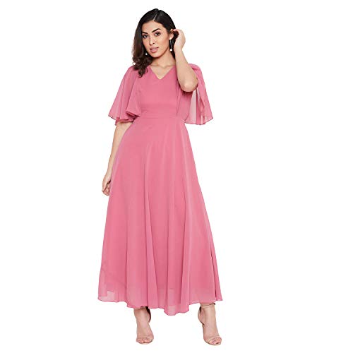 Image of HELLO DESIGN Women V-Neck Solid Maxi Dresses