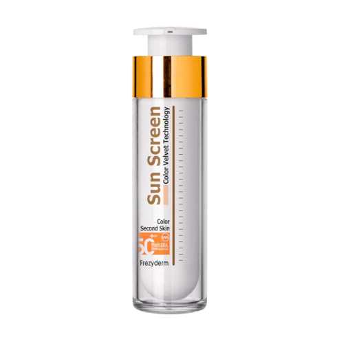 FrezyDerm Sun Screen Velvet Crema Orotectora Solar Facial SPF 50+ con color Textura Aterciopelada, Nude