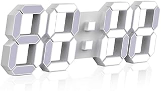 3D LED Digital Wall Clock 15 Remote Control Timer Nightlight Alarm Clock for Warehouse Office Home Living Room,12/24 Hour Display, Brightness to Adjust, Snooze, Thermometer, Wall Mount