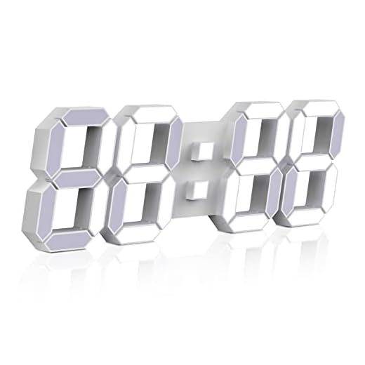 3D LED Wall Clock 15” Remote Control Digital Timer Nightlight Watch Alarm Clock for Warehouse Office Home Living Room,12/24 Hour Display, Brightness to Adjust ( Include Power Adapter )