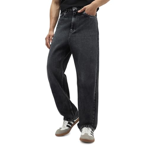 Image of Urbano Fashion Men's Loose Baggy Fit Heavy Washed Jeans Non-Stretchable