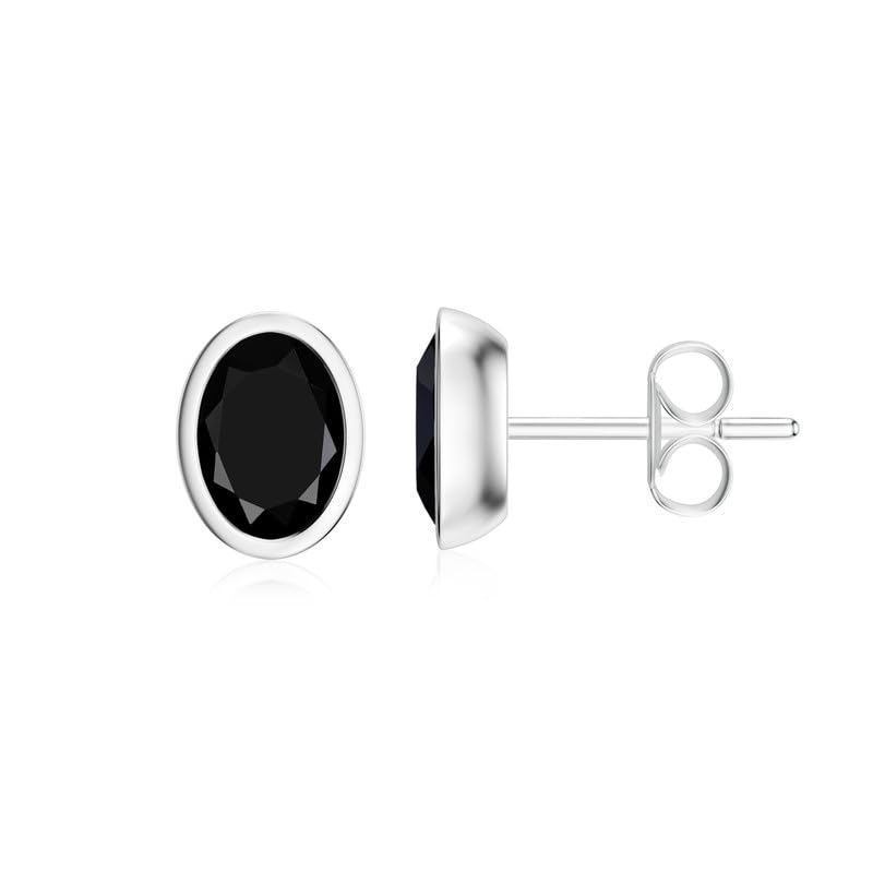 Image of Silvershake 6MM Round Shape Bazel Set Birthstone Gemstone 925 Sterling Silver Stud Post Earrings Jewelry for Business Women or Teens