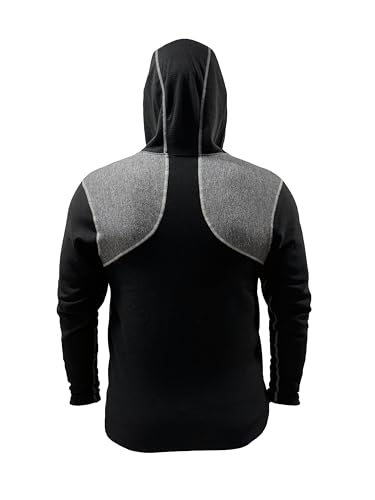 FR Hoodies for Men Flame-Resistant (FR) Mid-Weight Hooded Stretch 1/4 Zip Pullover Mens Sweatshirt Black and Grey Hoodies4
