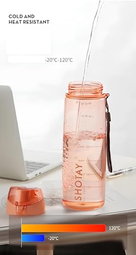 Image of THE VENTI SHOTAY COOL Unbreakable Water Bottle with Sipper BPA Free Tritian, Leak-Proof Water Bottle Ideal for Office, Sports, School, Gym (Peach -820ML)