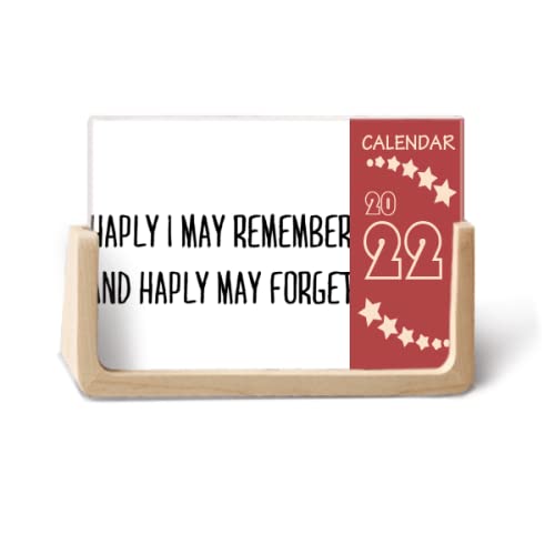 Calendrier de bureau 2022 poésie Haply I May Remember 12 mois pour organiser l'année