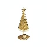 Gold Pine Tree Iron Candlestick Holder for Taper...