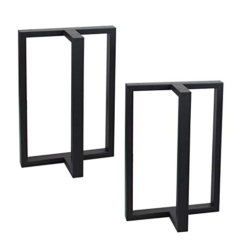 Image of MBQQ Furniture Legs 28 inchHeight 17.7 inchWide Rustic Decory T Shape Table Legs,Heavy Duty Metal Desk Legs,Dining Table Legs,Industrial Modern, DIY Iron Bench Legs