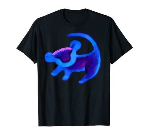 Disney Lion King Simba Cave Painting Blue Hue Camiseta
