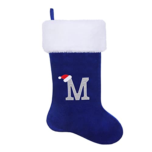SIRIPHUM 20.5Inches Monogram Embroidered Letter Christmas Stocking Personalized Super Soft