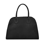 Covelin Women's Retro Suede Tote Bag Ladies' Fashion Shoulder Handbag Top Handle Purse Small Black