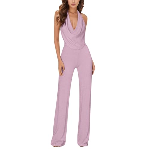 Jump Suit For Women Uk Dressy - Jumpsuit For Women Dressy - New European-American Women'S Jumpsuit Sleeveless Halter Neck Sequined Pants