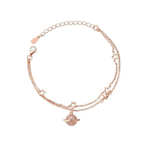 Bracelet en argent sterling s925 double couche avec zircons scintillants