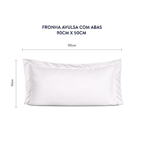 Kit 02 Fronhas Envelope Slim c/ 03 Abas 200 Fios King 90cm x 50cm (Branco)