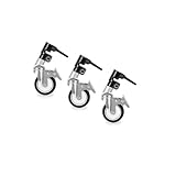 REFLEX CAMERA Set of 3 Photography Swivel C Stand Tripod Dolly Wheels - Anti Vibration - with Step Lock 360° Rotation to fit 25mm Feet to add Mobility to Fixed Stands