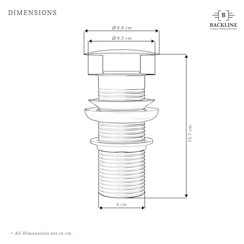 Image of Backline Brass 5-Inch Pop up Waste Coupling for Wash Basin | 32 MM Full Thread Coupling For Basin | Outlet System Full Thread Waste Coupling for Bathroom Basin (Rosegold)