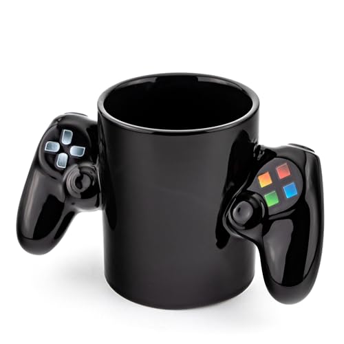 Froster Controller Tasse für Gamer, Gaming Becher 350ml, Gamepad, Zocker Geschenk, Gamer Geschenke Jungen, Gamer Gadgets, Nerd Tasse Schwarz