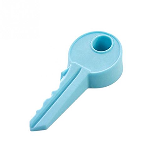 Houkiper Butée de porte en silicone en forme de clé pour décoration de porte de maison en caoutchouc (bleu) Cover