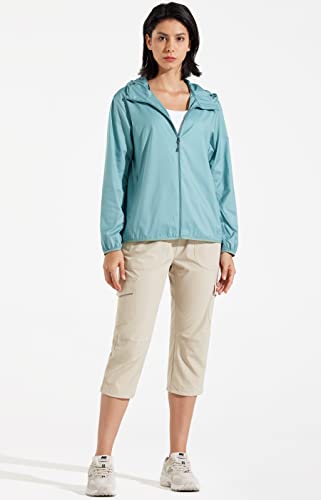 Libin Women's Cargo Capri Hiking Pants Lightweight Quick Dry Cropped Pants Summer Casual Outdoor With Zipper Pockets, Khaki, Small #TOP5