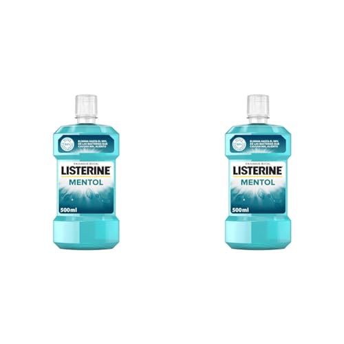 Listerine Enjuague Cool Mint, Sabor Normal, Blanco, 500 ml (Paquete de 2)
