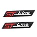 CARRUN 2 Pcs ST Line Emblem 3D Metal Badge Car Hood Truck Door Side Fender Rear Trunk Emblem Sticker Decal for Universal Ford Kuga 2018 Focus Mk3 Fiesta 2019 Ecosport 2009-15 Mondeo (Black) (CR-STL2)