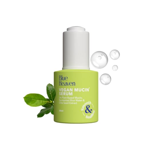 Blue Heaven Vegan Mucin Face Serum Infused with 3% Pant Based Mucin | Moisturizes & Improves Skin Texture | Korean Glass Like Skin Glow Face Serum for
