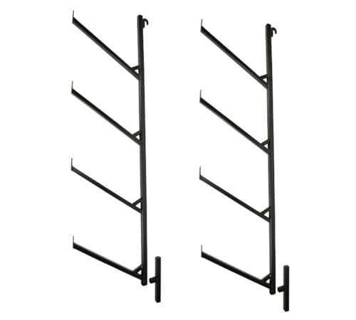 2 Pack of 4 Tier Shipping Container Pipe Rack with 18"(L) x 64"(H) - Black Powder Coated Steel Rack for Heavy Duty Trailer Containers - Easy to Assemble & Remove