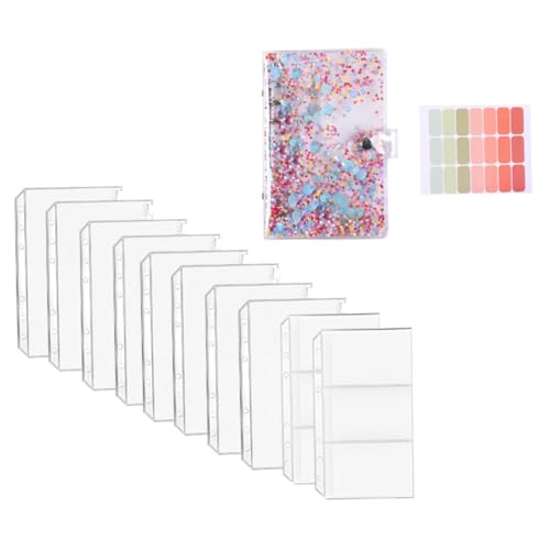 DECHOUS 多機能活??手帳 透明ブルーシェル素材 現予算管理用マルチポケット付きマネーオーガナイザー カード収納 領収書整理対応 家計簿