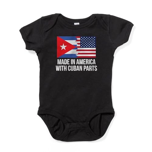 CafePress Made in America with Cuban Parts Cute Infant Bodysuit Baby Romper Dark