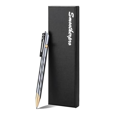 SMOOTHERPRO Bolt Action Pen, Aluminum Ballpoint Pen Compatible with Parker and Fisher Space SPR Refill, EDC Pen for Writing, Grey (TP331GR) Cover