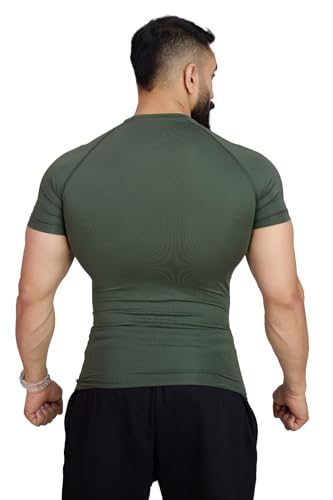 Image of FUAARK Men's Half Sleeve Compression T-Shirt - Athletic Base Layer for Fitness