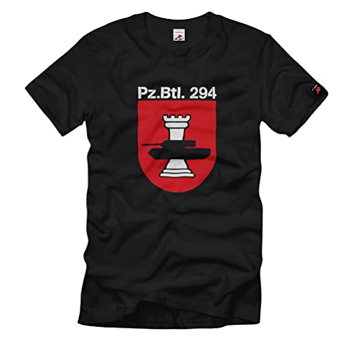 T-Shirt pzbtl 294 Bundeswehr Char Bataillon Noir Small Insigne Échecs #1982