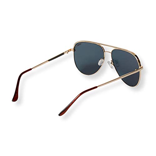Image of EVEE Fashionable Metal Aviator Sunglasses with Oversize Flat Reflective Mirror Lenses (GEMINI)