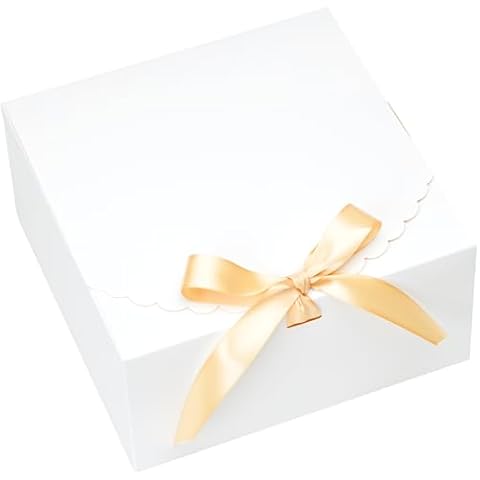 UnicoPak 16 Pack Gift Boxes 8x8x4 White Gift Boxes with Lids for Presents Cardboard Paper White Gift Box Bulk for Gifts Birthday Wedding Party Bridesmaid Proposal Box Christmas Cover