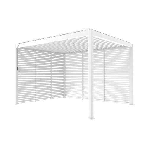 sweeek - Persienne 130cm pour pergola bioclimatique Triomphe. côté 4m. Aluminium. Blanc