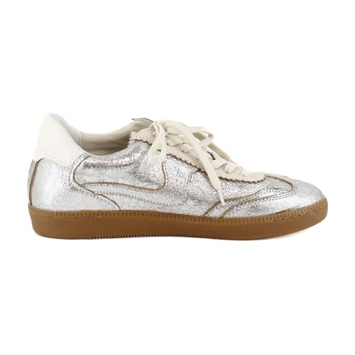 Image of Dolce Vita Notice Women's Fashion Sneakers Silver Distressed Leather Size 11 M