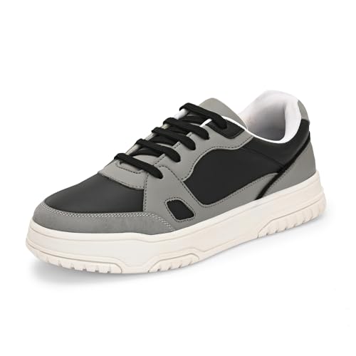 Centrino Women Sneaker | Cushioned Insole for Comfort | Stylish Lace-Up Design | Perfect for Casual Outfit for Girls 9252-4 Black-Grey