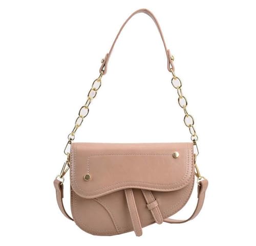 ANLJED Bolsa feminina de ombro com estampa de vaca bolsa de mão bolsa de mão bolsa transversal com zíper, Corrente com alça cáqui