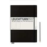 LEUCHTTURM1917 330754 Notizbuch Master Slim (A4+), Hardcover, 123 nummerierte Seiten, Schwarz, blanko