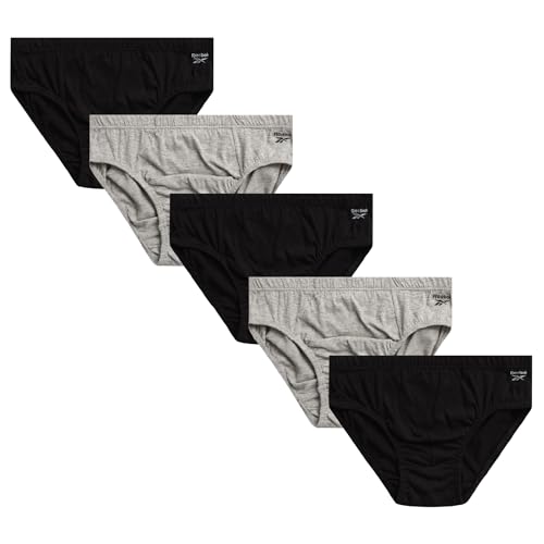 Reebok Mens Low Rise Briefs - 5 Pack Soft Stretch Performance Low Rise Mens Underwear Tag-Free...