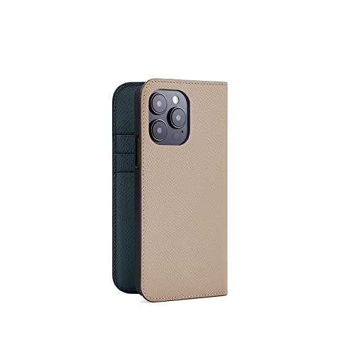BONAVENTURA ボナベンチュラ ノブレッサ ダイアリーケース [iPhone 14 Pro, グレージュ × マラカイト] BODN14P-GGMG iPhone 14 Proケース