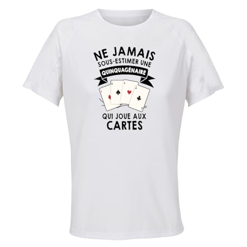 T-shirt respirant femme cadeau anniversaire carte quinquagénaire