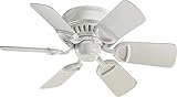 Quorum International 51306-8 6 I Medallion Collection 30 Inch Six Blade Ceiling Fan I Studio White Finish I Three Speed Reversible Motor I Traditional Style Fixture I