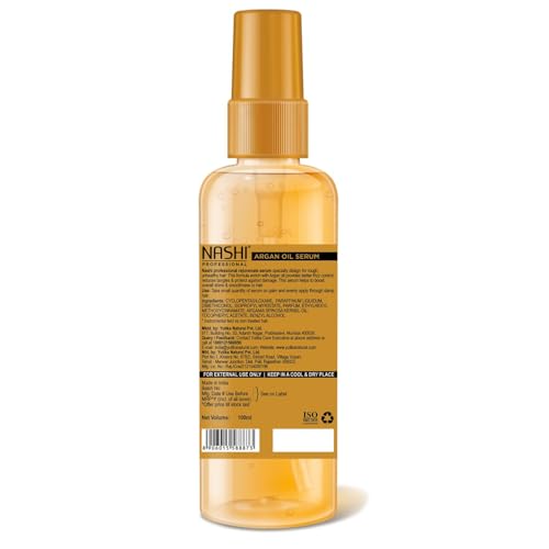 Image of Nashi Professional Hair Rejuvenate Serum 100ml, Argan Oil Hair Serum for Frizzy Hair, Silky Touch Hair Serum for Curly Hair and for All Hair Types