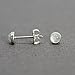 Kathy Bankston Handmade Rainbow Moonstone Stud Earrings for Women and Girls, 4mm Round Bezel 925 Sterling Silver
