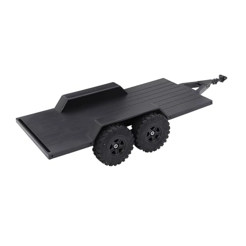 Remolque RC 1/18 con enganche de metal para coches crawler y transporte de accesorios